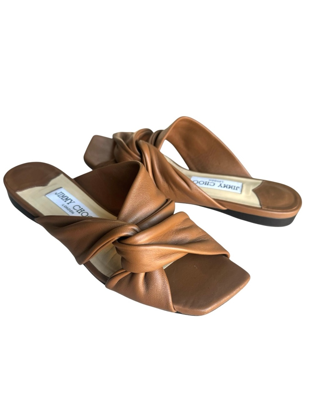 Jimmy Choo Narisa Sandals Tan Nappa Leather